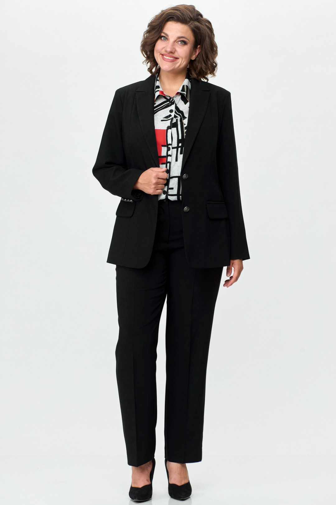 Жакет БелЭльСтиль 205 черный однотон - фото 3